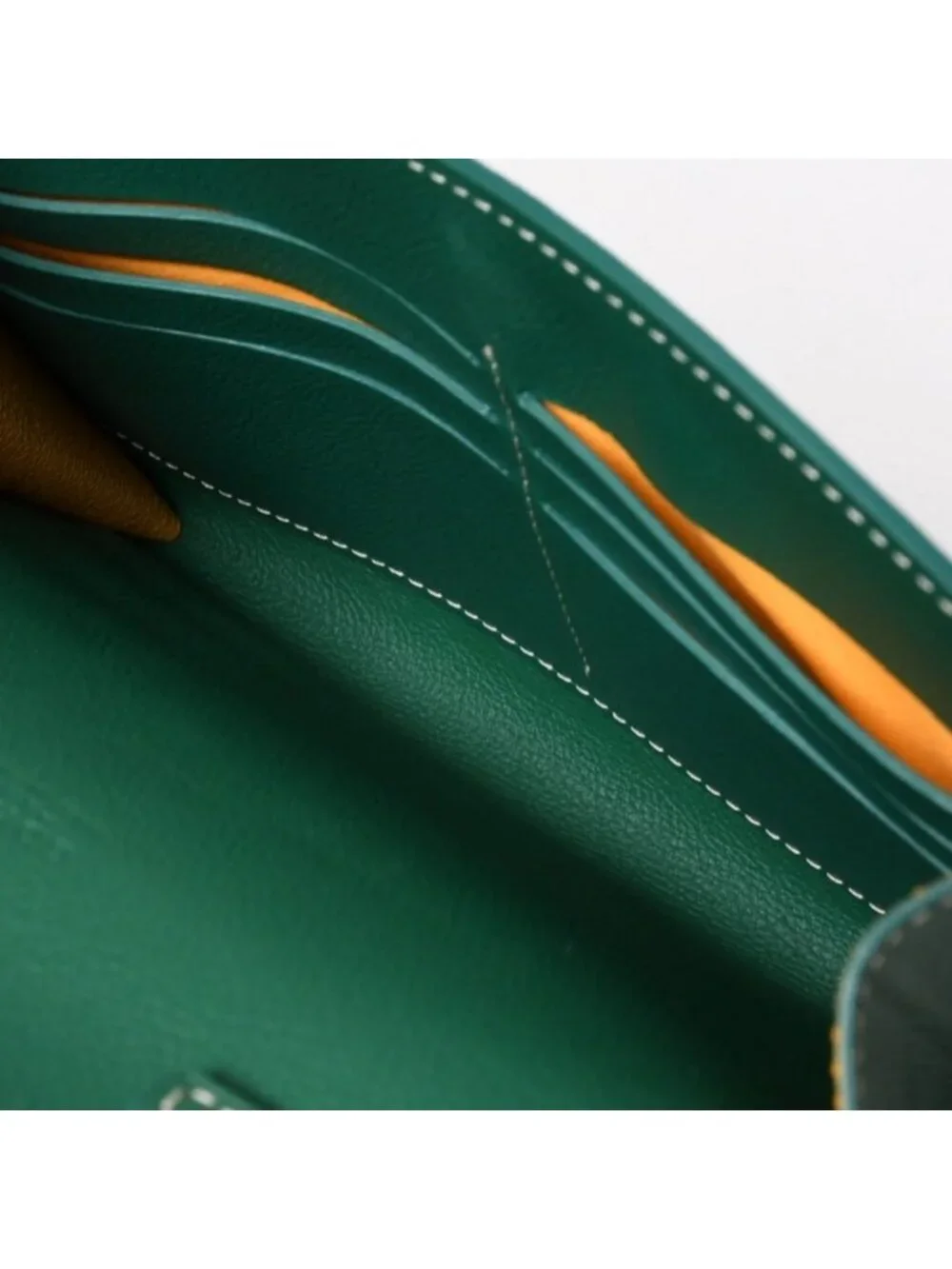 Goyard Chypre Sheepskin Pouch Wallet Shoulder Bag Green